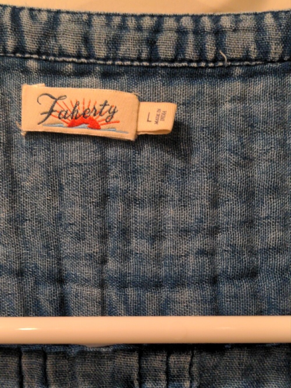 Faherty Denim Blue Sleeveless Mini Dress - Picture 2 of 3
